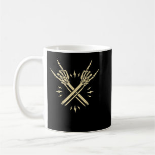 Trendy Halloween Skeleton Rocker Shirt, Rock Graph Coffee Mug