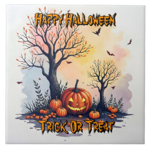 Trendy Halloween Spooky Cute Collection Ceramic Tile