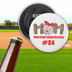 Trendy Hand drawn Baseball Mum Personalised Bottle Opener