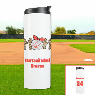 Trendy Hand drawn Baseball Mum Personalised  Thermal Tumbler
