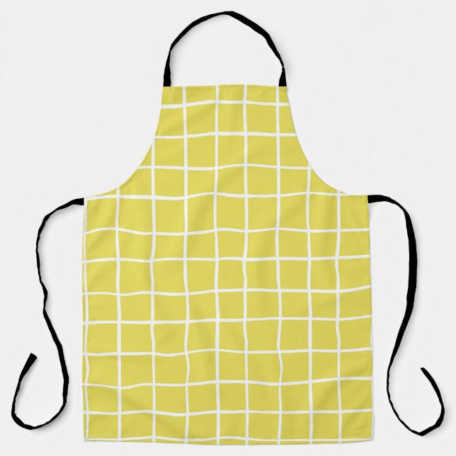 Trendy Hand Drawn Ink Shapes Apron (Front)