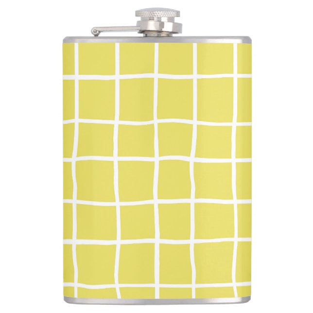 Trendy Hand Drawn Ink Shapes Hip Flask (Front)