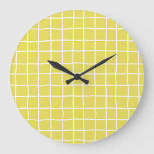 Trendy Hand Drawn Ink Shapes Large Clock
