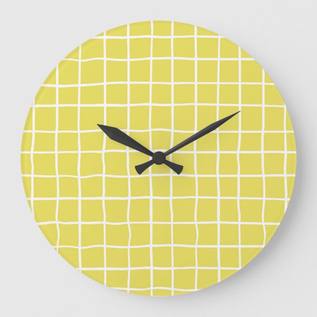 Trendy Hand Drawn Ink Shapes Large Clock (Front)