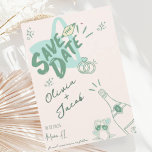 Trendy Hand Drawn Sage Scribble Fun Save the Date Invitation<br><div class="desc">Trendy sage green hand drawn style illustrated save the date card.  Embrace the latest wedding stationary design trend with it's doodles,  scribbles and fun handwriting style.</div>