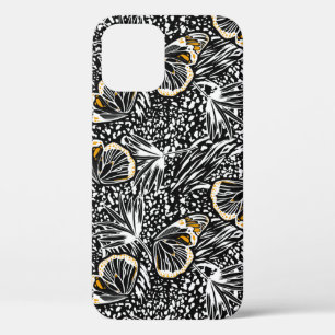 Trendy hand sketch butterflies flying blending wit iPhone 12 case