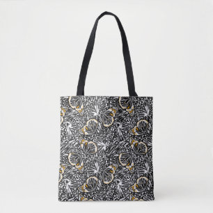 Trendy hand sketch butterflies flying blending wit tote bag