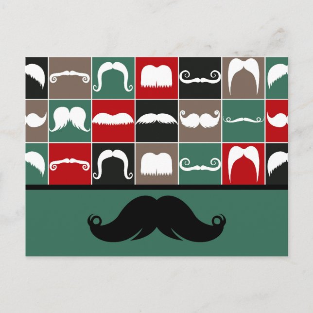 Trendy Handlebar Moustache for Father's Day Postcard (Front)