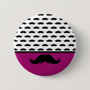 Trendy Handlebar Moustache Moustache Stache 6 Cm Round Badge