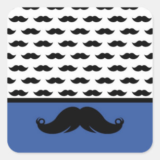 Trendy Handlebar Moustache Moustache Stache Square Sticker