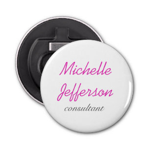 Trendy Handwriting Pink White Clean Bottle Opener
