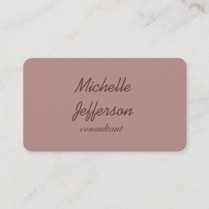 Trendy Handwriting Rosy Brown Business Card