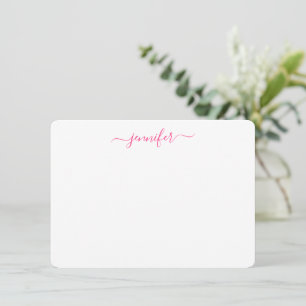 Trendy Handwriting Script Personalised Berry Pink Card