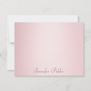 Trendy Handwritten Script Rose Gold Modern Elegant Card