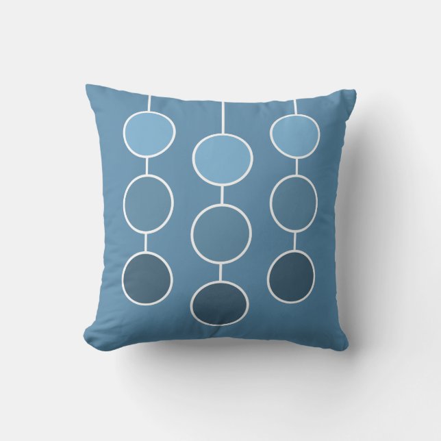 Trendy Hanging Circles on Air Force Blue Cushion (Front)