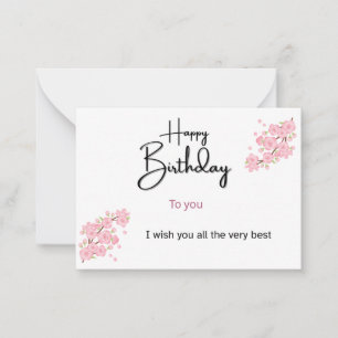 Trendy Happy Birthday Card Editable Template C