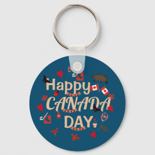 Trendy Happy Canada Day Key Ring