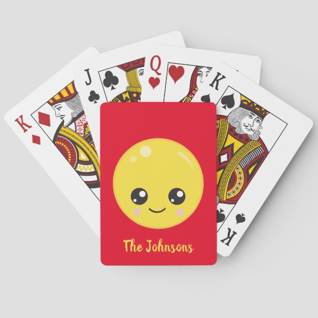 Trendy Happy Emoji Playing Cards (Back)