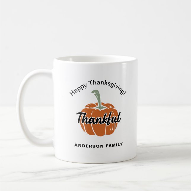 Trendy Happy Thanksgiving  Coffee Mug (Left)