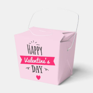 Trendy Happy Valentine's Pink Favour Box