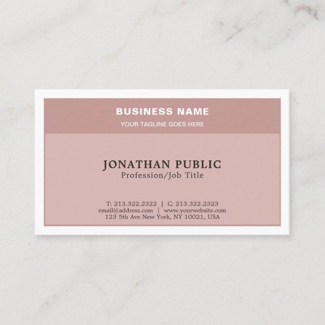 Trendy Harmonic Colours Professional Stylish Plain Business Card (Front)