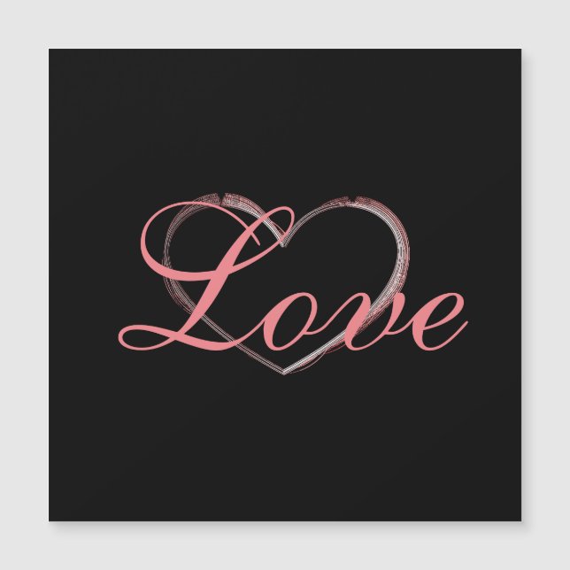 Trendy Heart Grey Calligraphy Love Wedding (Front)