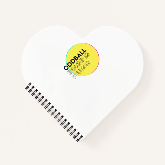 Trendy Heart Shape Spiral Notebook | Custom Logo D (Front)