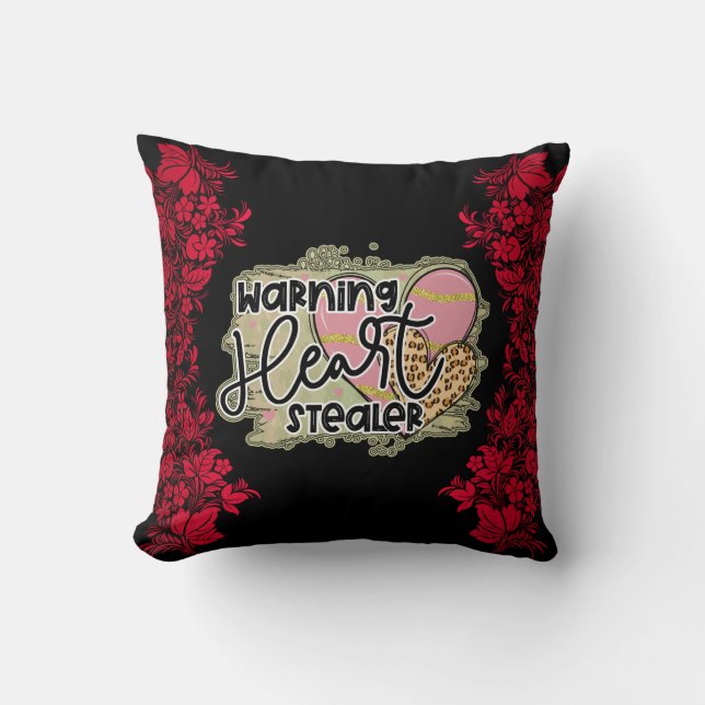 Trendy Heart Stealer Valentines Day Cotton Cushion (Front)