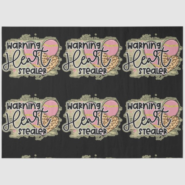 Trendy Heart Stealer Valentines Day Tissue Paper (Front)