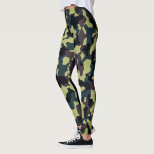 Trendy High-Waist Camo Leggings for Women - Yoga F