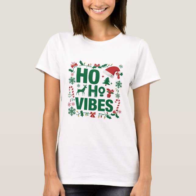 Trendy Ho Ho Ho Holiday Party Tee (Front)