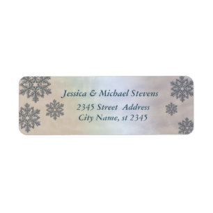 Trendy holiday Christmas snowflake holographic Return Address Label