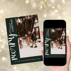 Trendy Holiday Modern Photo Christmas Holiday Card