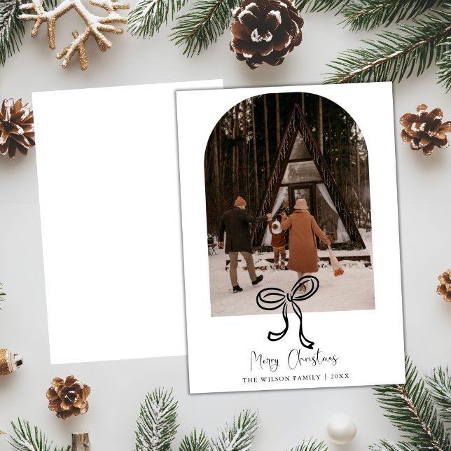 Trendy Holiday Modern Photo Christmas Holiday Card (Creator Uploaded)