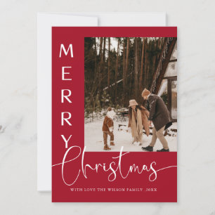 Trendy Holiday Modern Photo Christmas Holiday Card