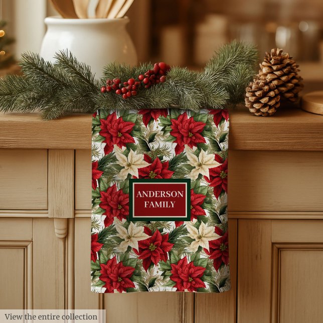 Trendy Holiday Towel Red Green Chic Kitchen Art (Trendy Holiday Towel Red Green Chic Kitchen Art)