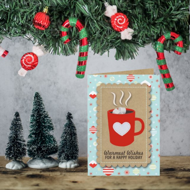 Trendy Holiday "Warmest Wishes" Christmas Card (Creator Uploaded)