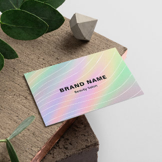 Trendy Hologram Aesthetician Feminine Style Business Card