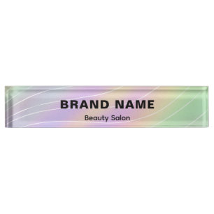 Trendy Hologram Aesthetician Feminine Style Nameplate