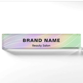 Trendy Hologram Aesthetician Feminine Style Nameplate