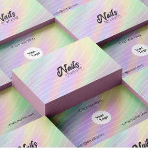 Trendy Hologram Logo Aesthetician Aesthetic Business Card