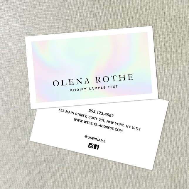 Trendy Holographic Professional  Calling Card (Creator Uploaded)