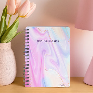 Trendy Holographic Watercolor Weekly Personal Planner