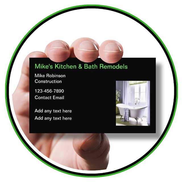 Trendy Home Kitchen And Bath Remodeling Business Card (kitchen and bath)