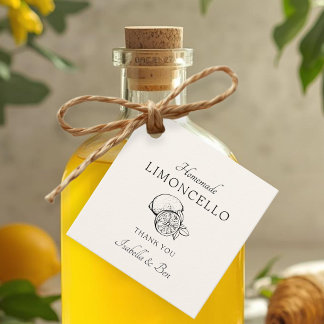 Trendy Homemade Lemon Limoncello Thankyou Bottle  Favour Tags