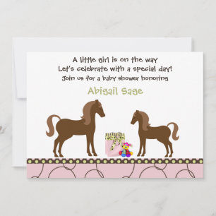 Trendy Horse Baby Shower Invitation for Girls