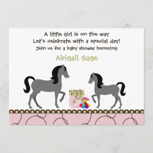 Trendy Horse Baby Shower Invitation for Girls