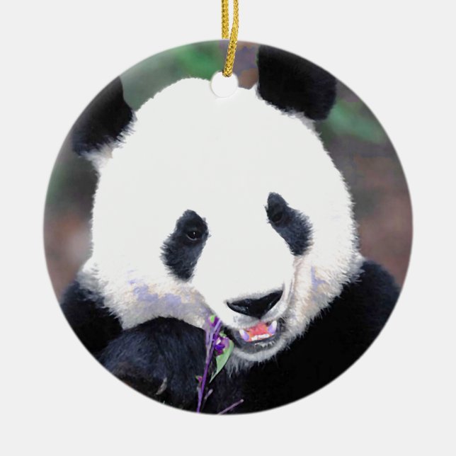 Trendy Hot Chic Cool Panda Christmas Tree Ornament (Front)