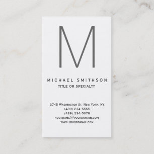 Trendy Hot Monogram Grey Black White Business Card