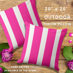 Pink and white striped outdoor cushions best sale